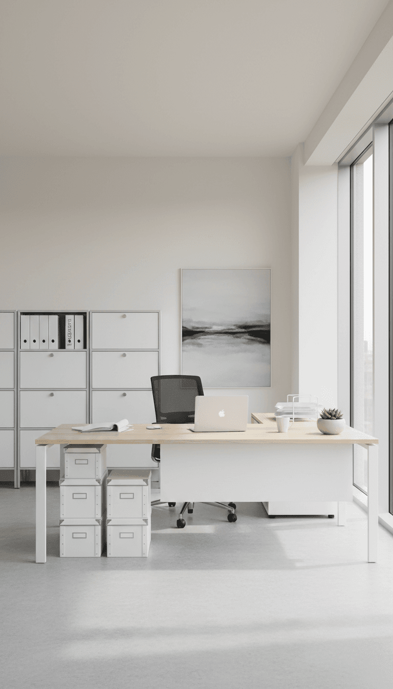 Clean modern office workspace
