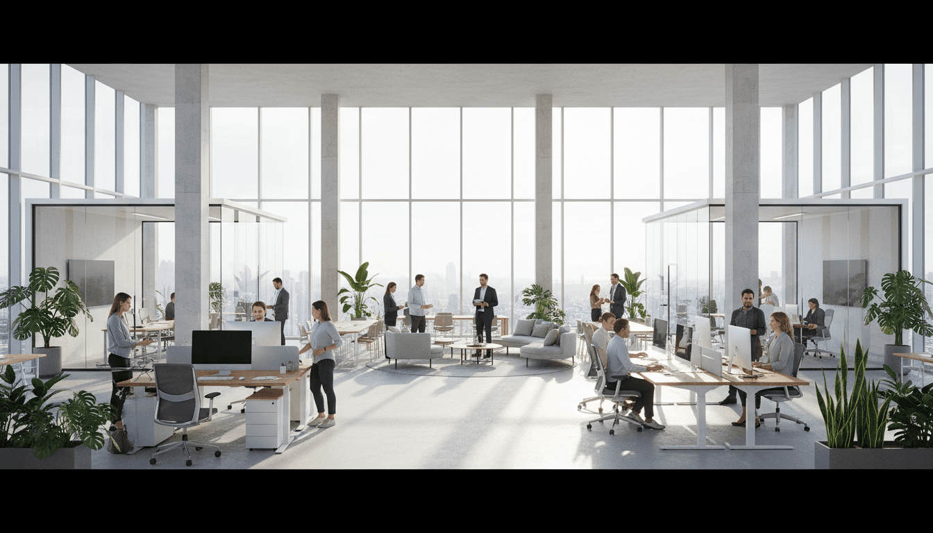 Clean modern office workspace